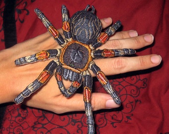 Mexican Red Knee Tarantula  Brachypelma smithii  Spider Steam Punk  Iron on Patch  Brachypelma hamorii