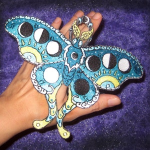 Huge Moon Phase Celestial Luna Moth Insect Iron On Patch