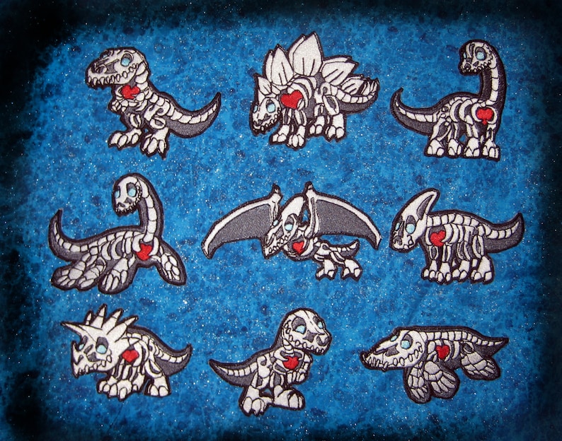 Rocken Brachiosaurus Dinosaur Skeleton Iron on Patch image 2