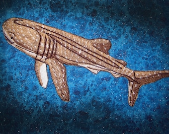 Sand Color Whale Shark Rhincodon typus Iron on Patch