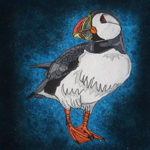 Atlantic Puffin Sea Bird Fratercula arctica  Iron on Patch ready to ship