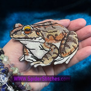 Awesome Mountain Chicken Frog giant ditch frog Iron on Patch Leptodactylus fallax Amphibian real animal patches punk Caribbean