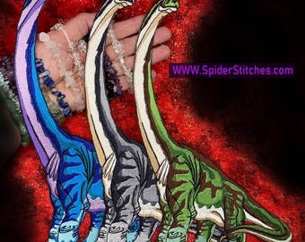 Huge Jurassic Brachiosaurus dinosaur Iron on Patch animal dino sauropod pick your color