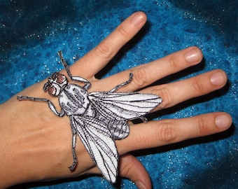 Black Fly Simulium vittatum Iron on Patch Applique