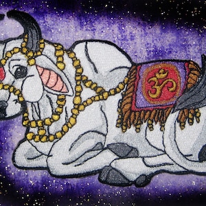 Nandi bull Brahman Desi Cow Iron on Patch or Sew on Patch Applique
