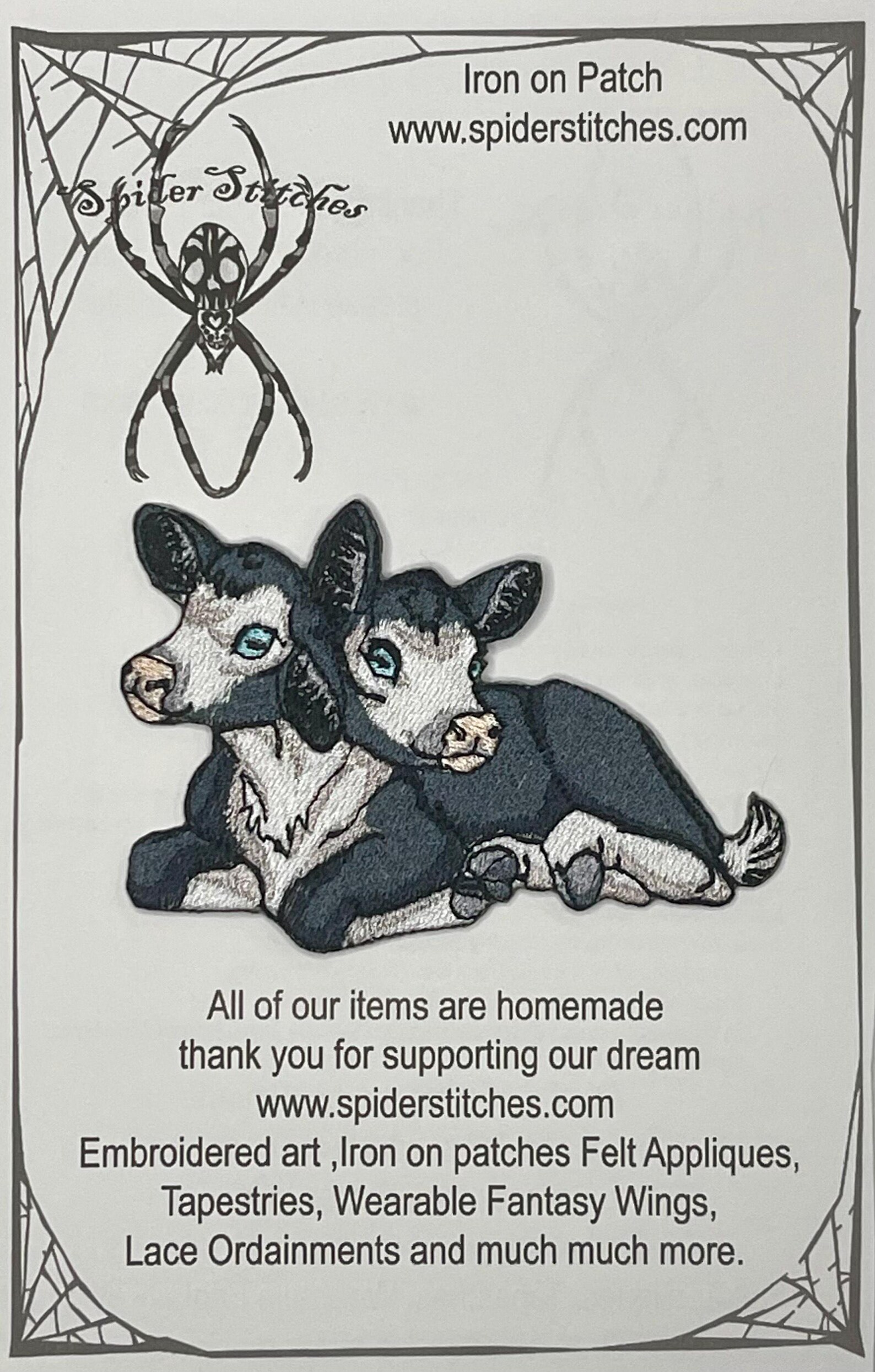 Legendary Cow Legendary Two Headed Calf Cow Cryptid Monster Folk Lore Iron on Patch ...