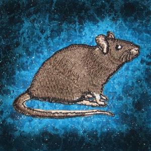 Agouti Rat Steam Punk  Iron on Patch