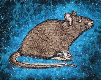 Agouti Rat Steam Punk  Iron on Patch