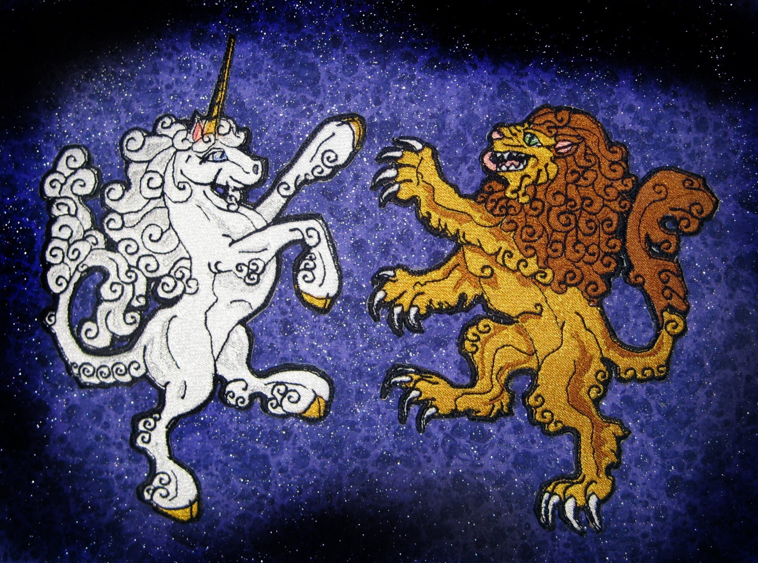 UNICORN＆LION☆49cm ✕ 49cm☆Heraldic motif UNICORN＆LION☆49cm ✕ 49cm☆Heraldic motif