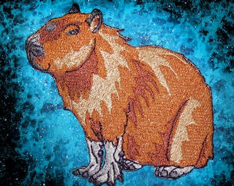 Epic Capybara Hydrochoerus hydrochaeris Iron on patch