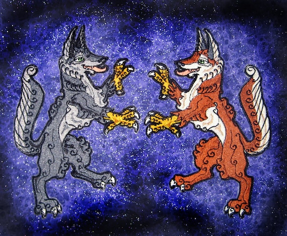 Enfield Fox Heraldic Heraldry  Iron on Patch Many Color Choices