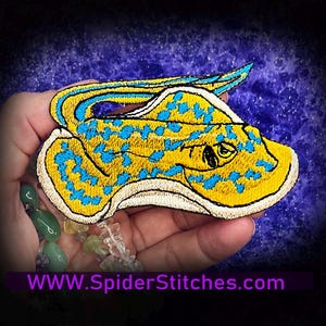 Bluespotted ribbontail ray stingray Iron on patch Taeniura lymma