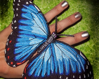 Epic  Life Sized Blue Morpho Butterfly Morpho peleides Butterfly Iron on Patch