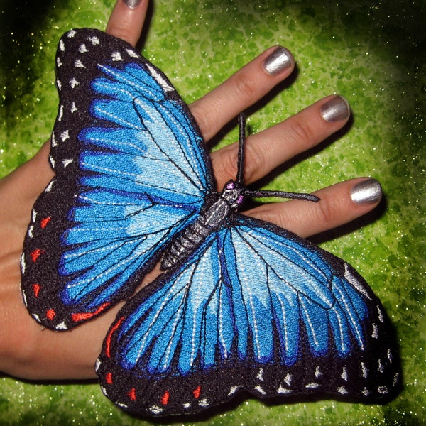 Epic  Life Sized Blue Morpho Butterfly Morpho peleides Butterfly Iron on Patch