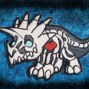 Rocken Triceratops Dinosaur Skeleton Iron on Patch