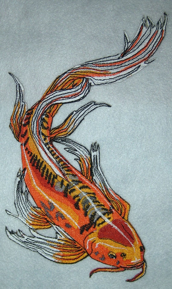 Lovely Orange Butterfly Koi Goldfish Fish Iron On Patch Ready To Ship