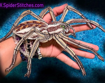 Huge Texas sized Rabid Wolf Spider  Iron on Patch Rabidosa rabida patches large