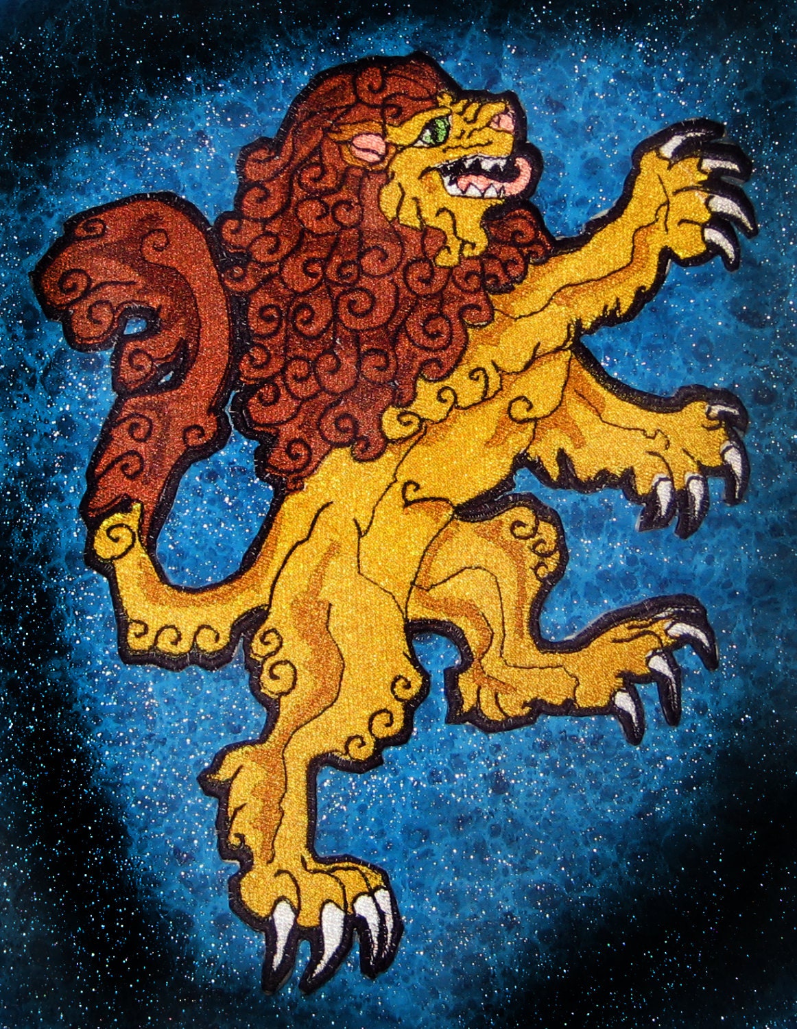 Giant Rampant Lion Heraldic Heraldry Iron on Patch Many Color | Etsy