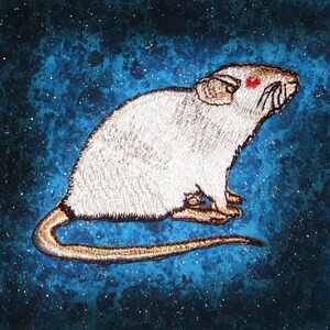 Fancy Dumbo Ear Cream Siamese Rat Steam Punk Iron en Patch