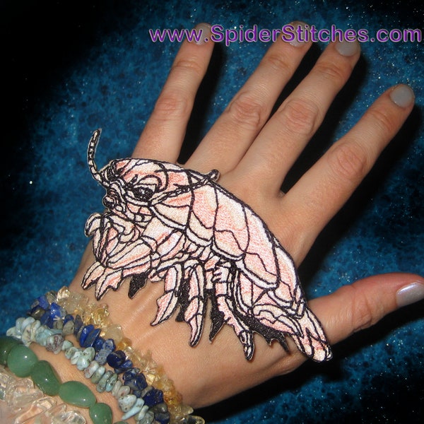Awesome Giant Isopod Schaaldieren Bathynomus Ijzer op Patch