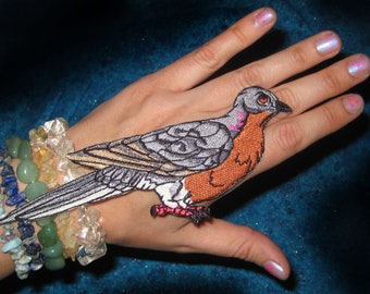 The Passenger Pigeon Bird Martha Ectopistes migratorius Iron On Patch