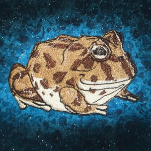 Brown Ornate Horned Frog  Iron on patch