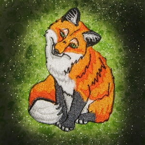 Safety Orange Red Fox Vulpes vulpes Iron on Patch