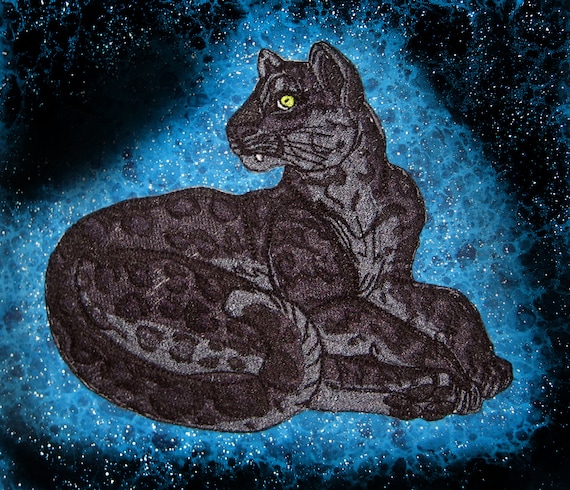 Lovely Black Panther Leopard Big Cat Iron on Patch