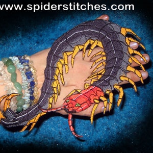 Giant Texas Redheaded Centipede Iron on Patch Scolopendra heros