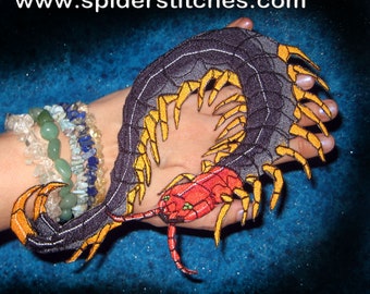 Giant Texas Redheaded Centipede Iron on Patch Scolopendra heros