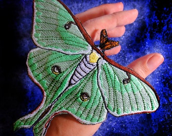 Sage Green Luna Moth Actias luna Iron on Patch