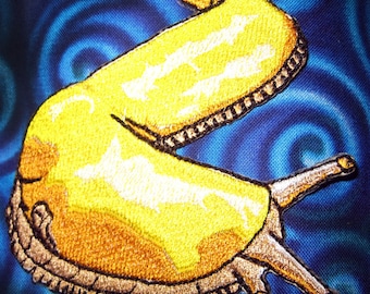 Banana Slug Iron-On Patch: Embroidered Ariolimax columbianus (3.5 inch)