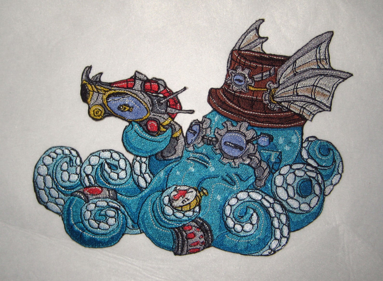 Octopus Steamroller Giant Octopus Steam Punk Navigator Jacket Back Iron on Patch - Etsy