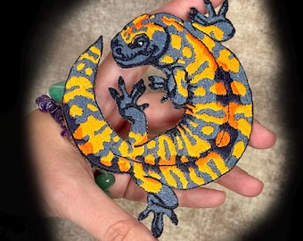 Gila monster Lizard Iron on Patch reptile Applique