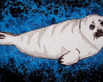 Cute Harp Seal Iron on patch