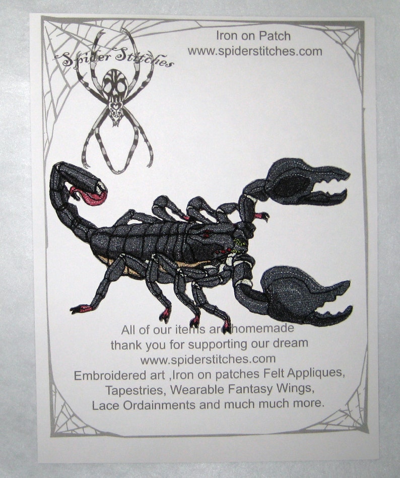 Emperor Scorpion Pandinus imperator Steam Punk Iron on Patch image 4