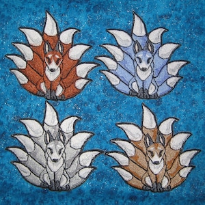 Kitsune Fox Patch  Iron on Patch Pick Your Color