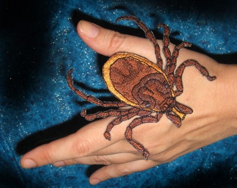 Blacklegged Deer Tick Ixodes pacificus Iron on Patch Applique