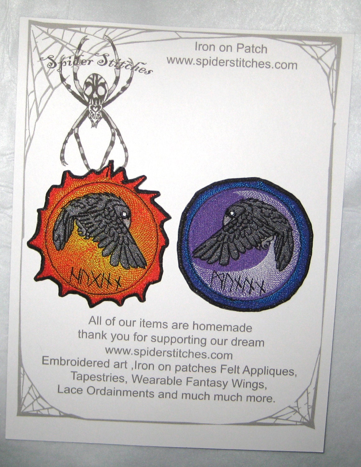 Odin's Ravens Embroidered Patch Set: Huginn and Muninn Iron-on - Etsy