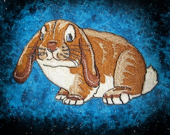 Cream  Lop Rabbit Bunny Iron on Patch