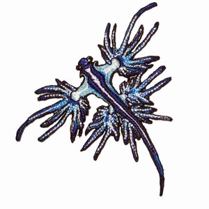 Blue Dragon Sea Slug Nudibranch Glaucus atlanticus Iron on patch image 3