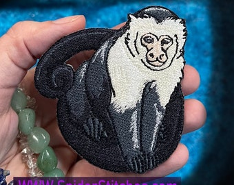Capuchin monkey Iron on patch ape patches Caribbean pirate animal