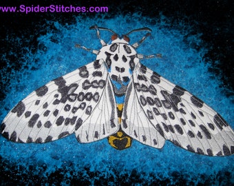 Jacket Back Giant Leopard Moth Eyed Tiger Moth Hypercompe scribonia Iron on Patch