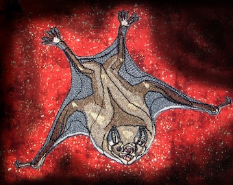 Awesome life like Vampire Bat Iron on patch