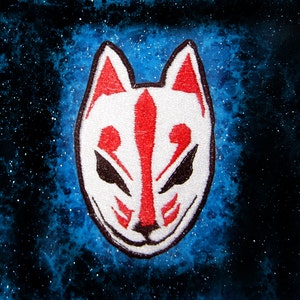 Kitsune Fox Patch Mask  Iron on Patch