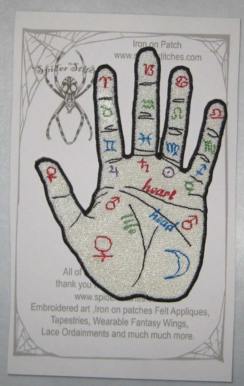 Palmistry Palm Reading Fortune Telling Iron On Patch