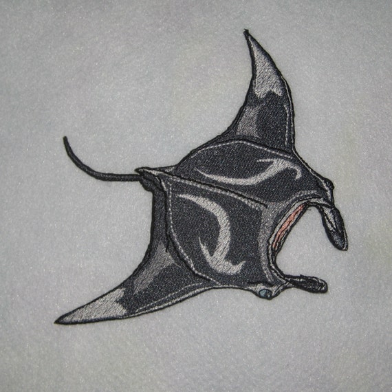 Manta Ray Manta Birostris Iron on Patch Ready to Ship - Etsy