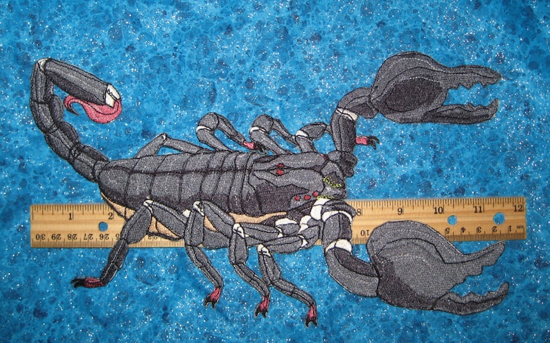 HUGE Emperor Scorpion Pandinus imperator Iron on Patch image 2