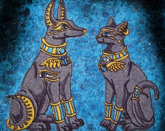 Anubis and Bastet Iron on Patches