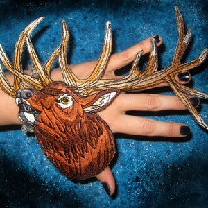 Awesome Bellowing Elk Head Iron on Patch